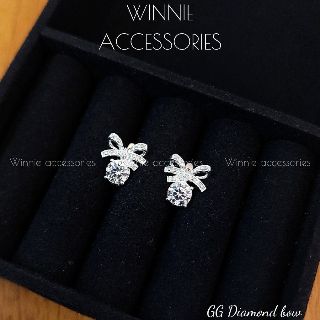 Hoa tai Bạc S925 GG Diamond Bow