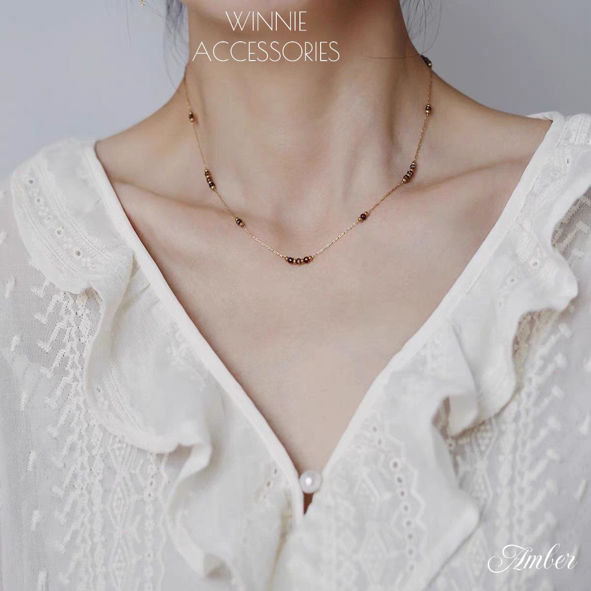 Dây chuyền Titan Amber