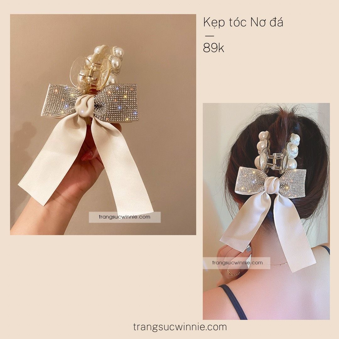 Kẹp tóc Nơ đá