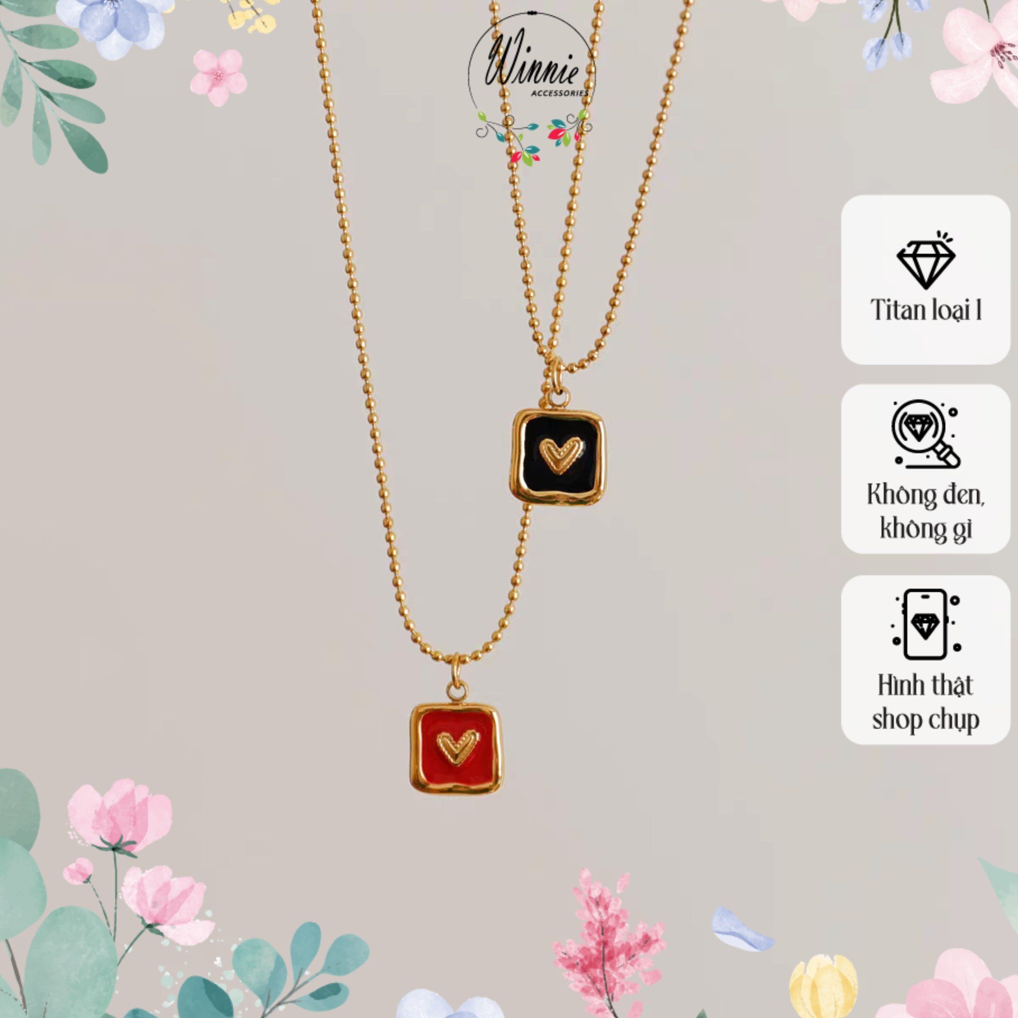 Dây chuyền Titan Frame heart
