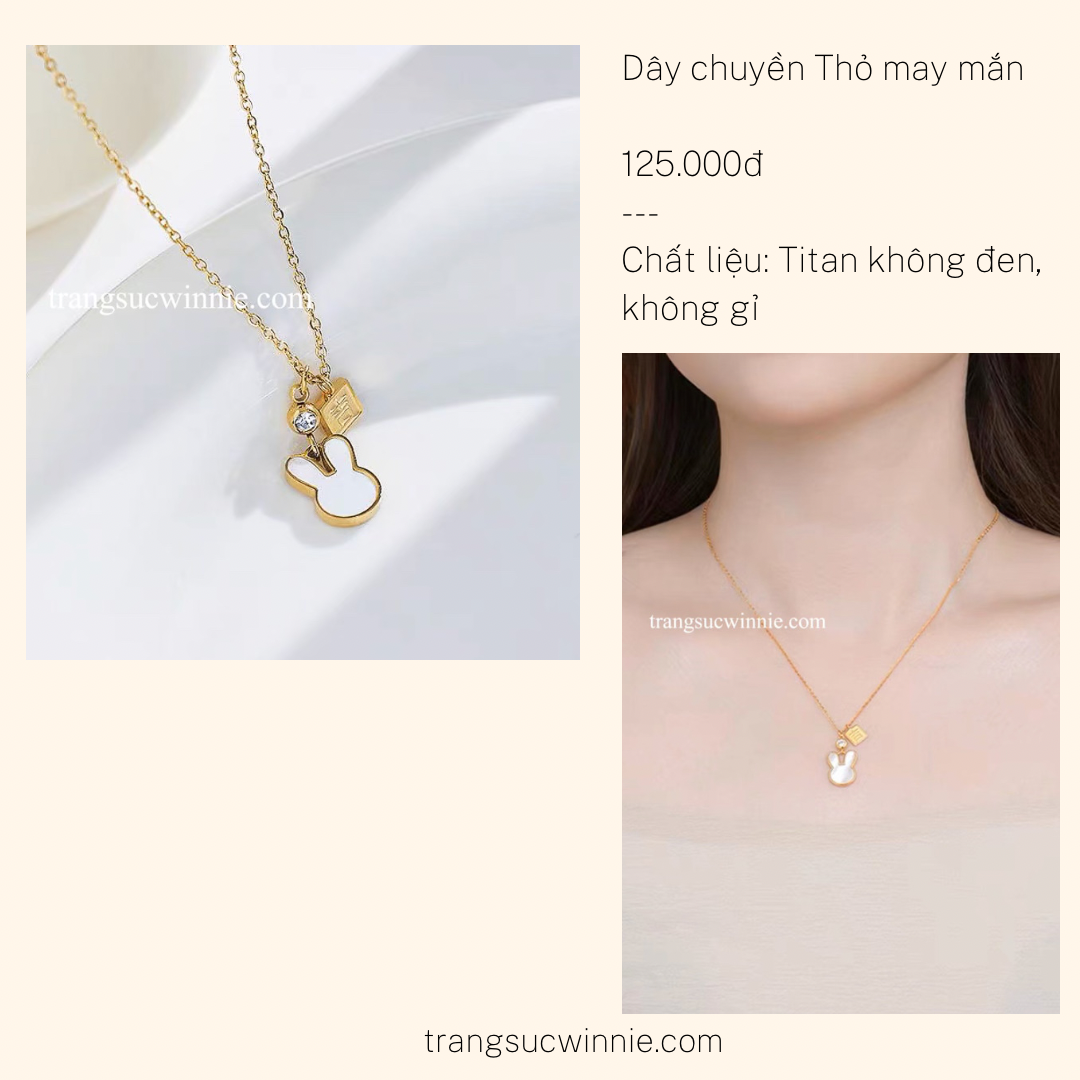 Dây chuyền titan Thỏ may mắn