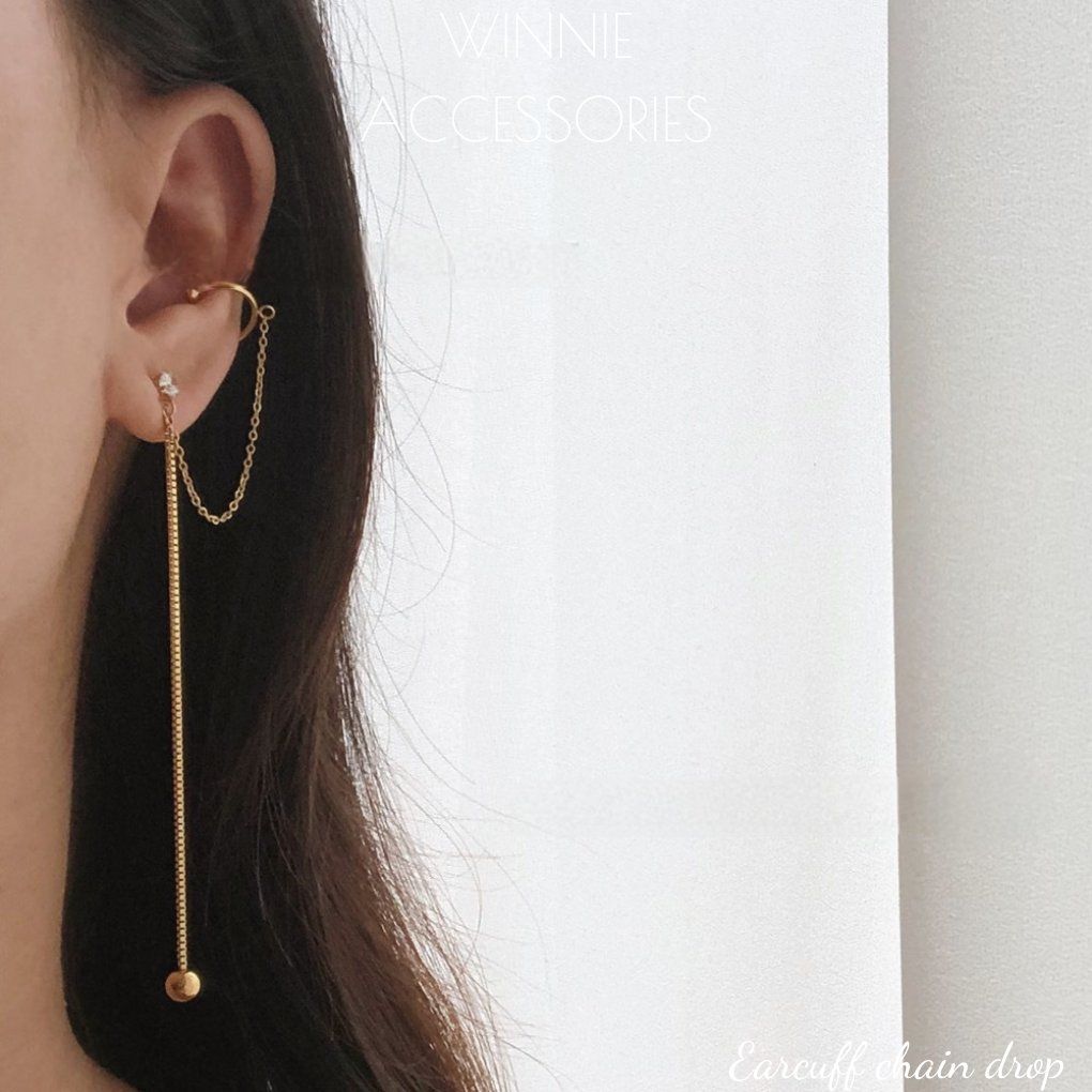 Hoa tai Titan Earcuff chain drop (1 chiếc)