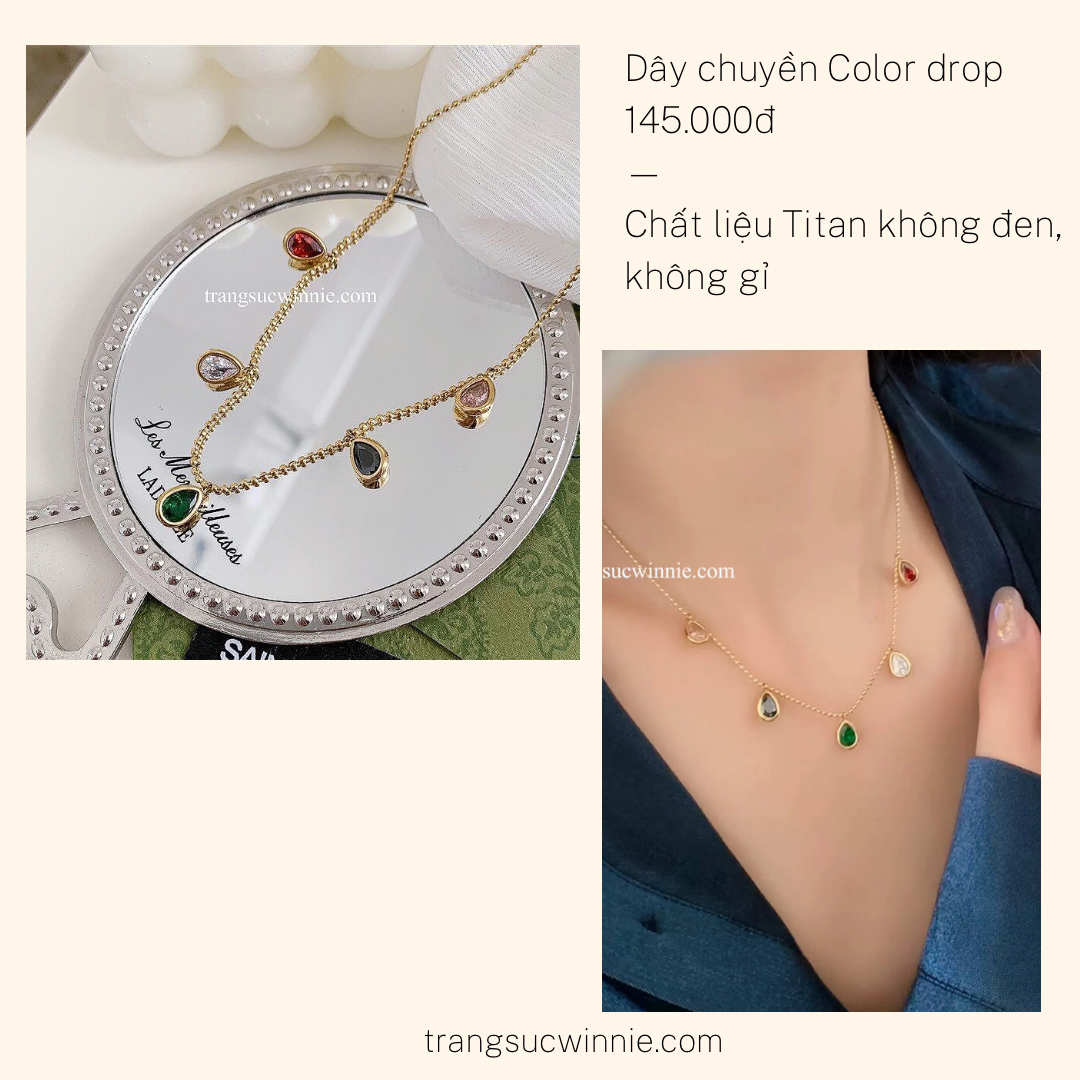 Dây chuyền titan Color drop