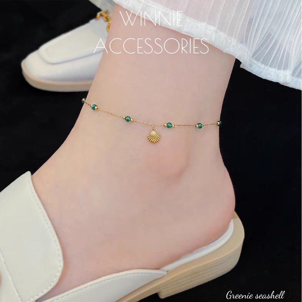 Lắc chân titan Greenie seashell