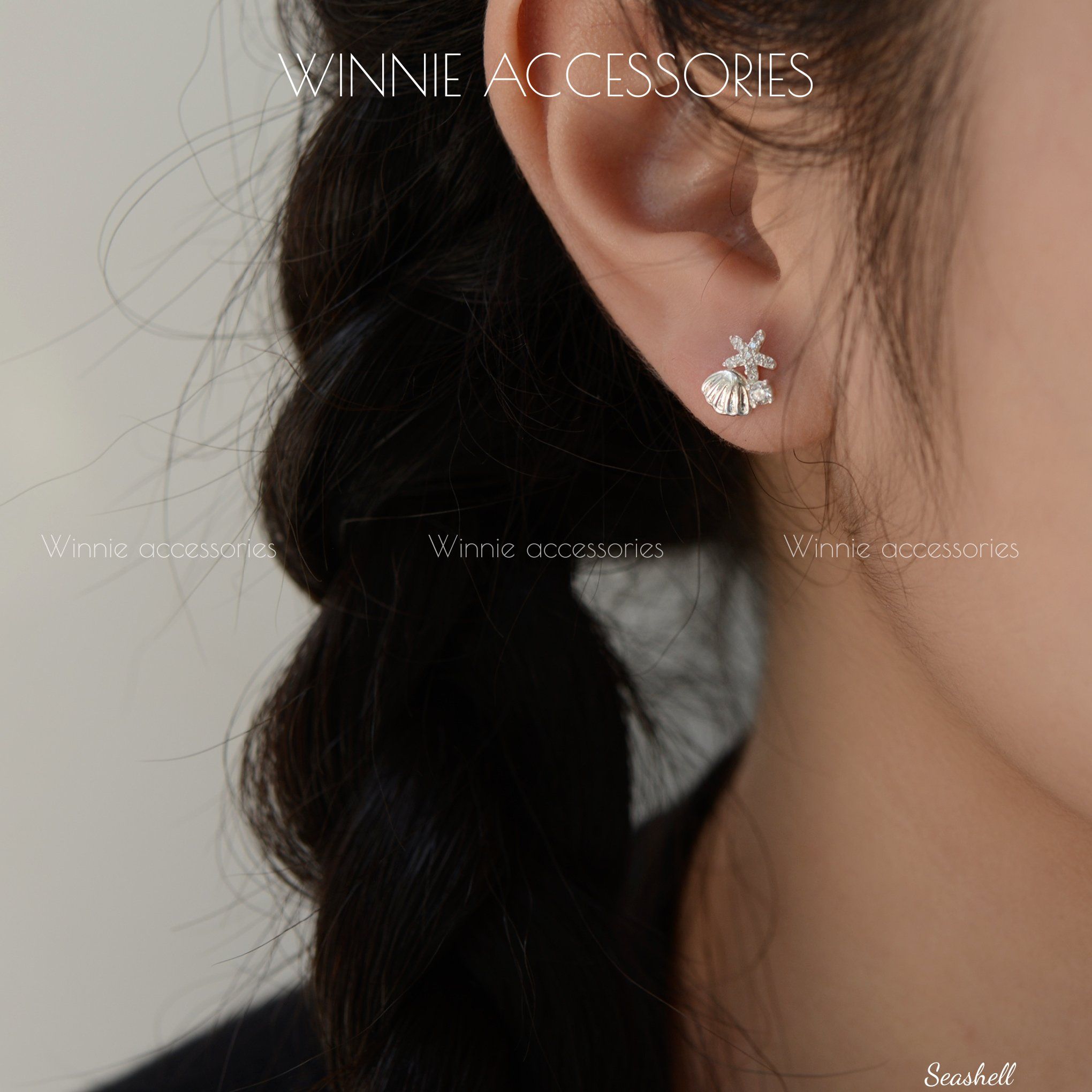 Hoa tai Bạc S925 Seashell