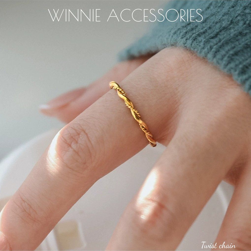 Nhẫn titan Twist Chain