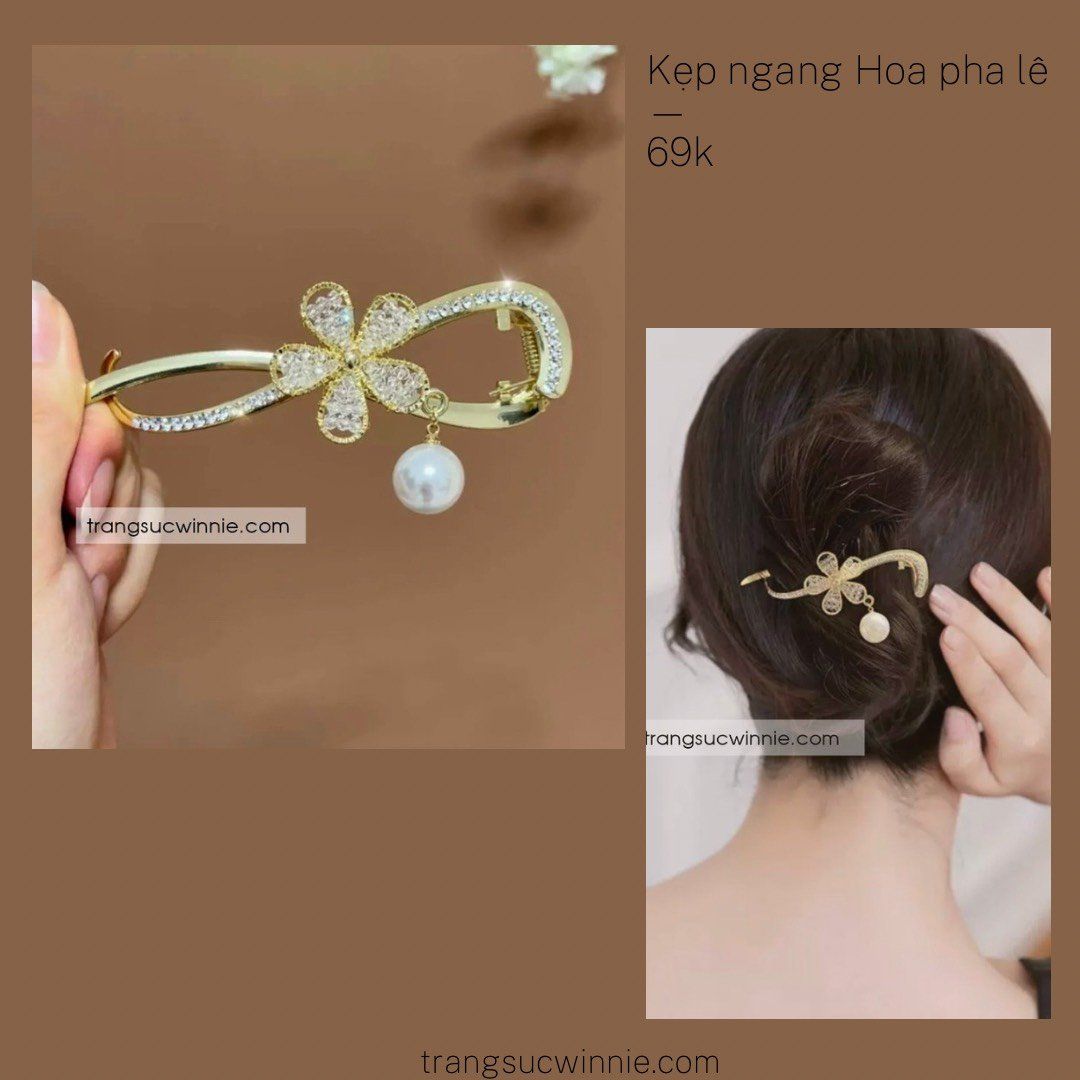 Kẹp ngang Hoa pha lê