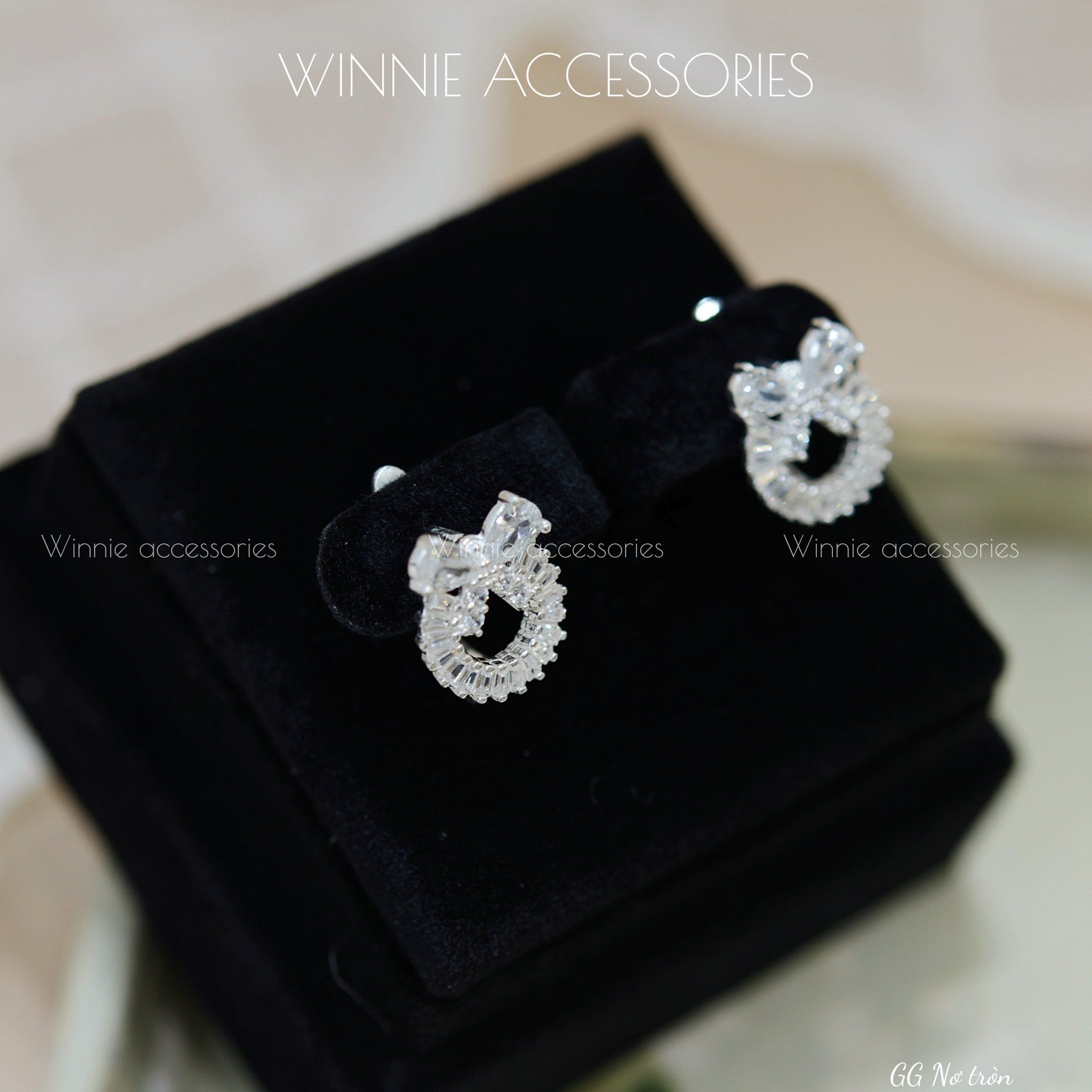 Hoa tai Bạc S925 GG Nơ tròn