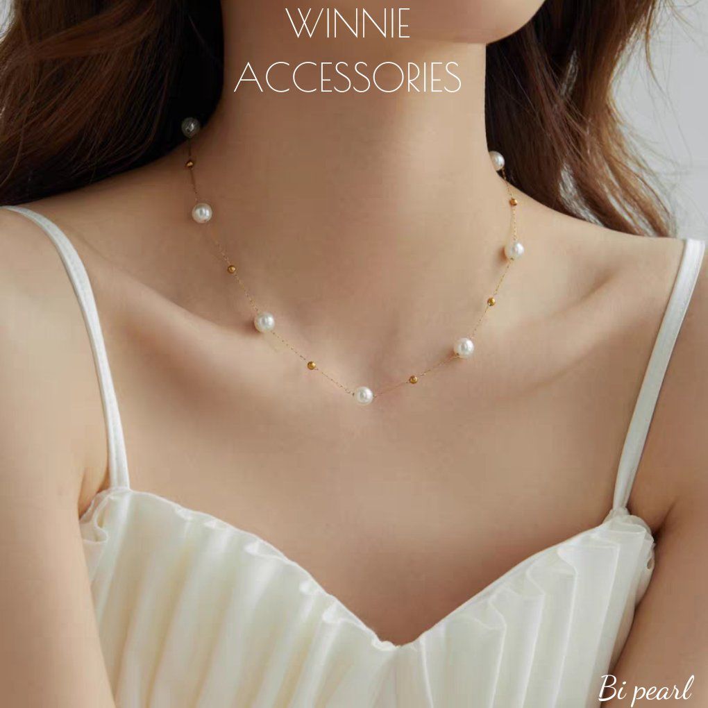Dây chuyền titan Bi pearl