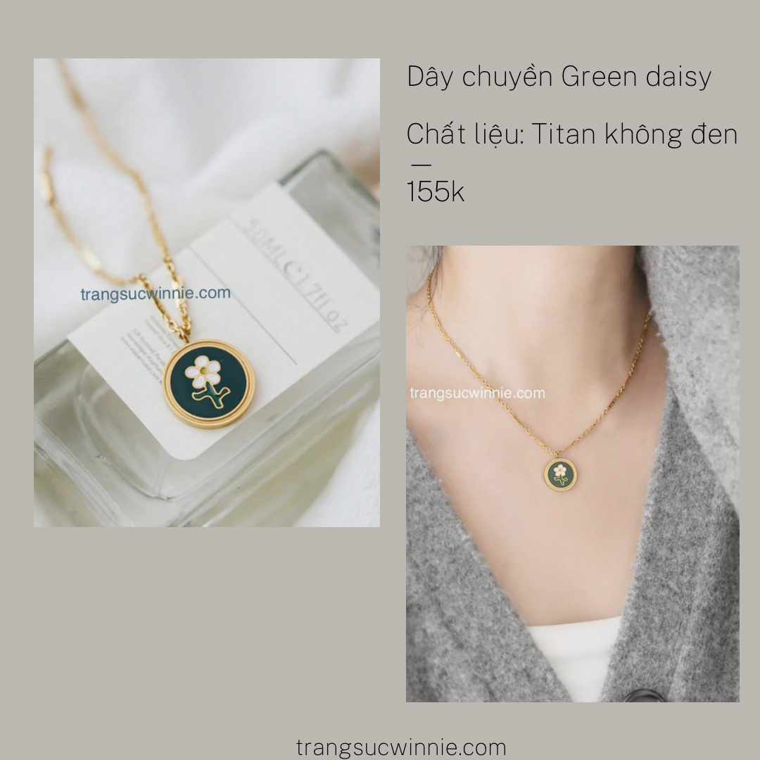Dây chuyền titan Green Daisy