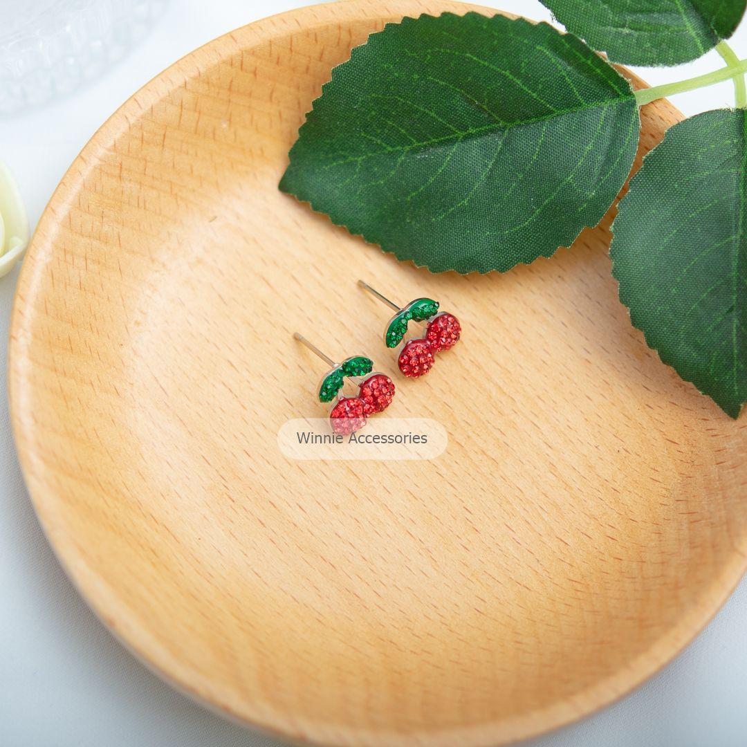 Hoa tai titan Cherry đỏ B