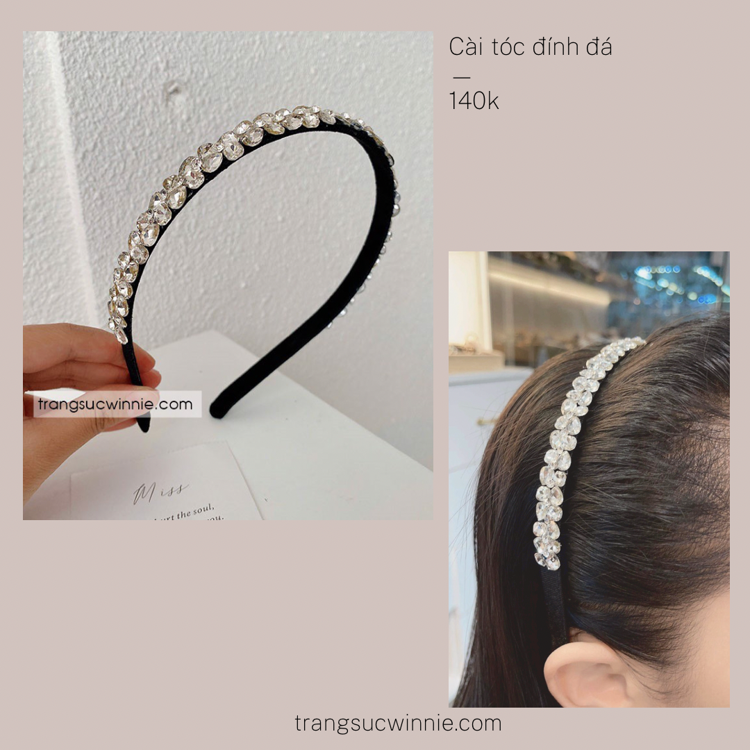 Cài tóc đính đá