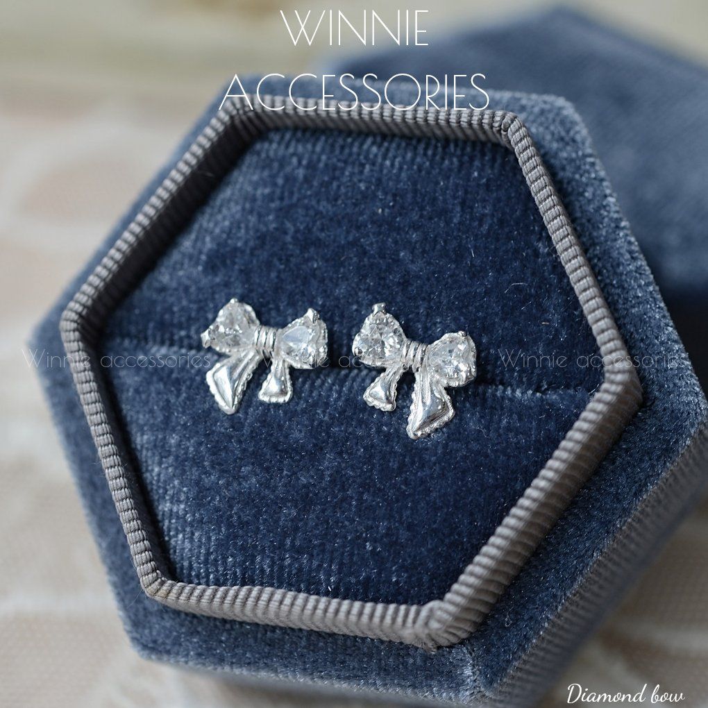 Hoa tai Bạc S925 Diamond Bow