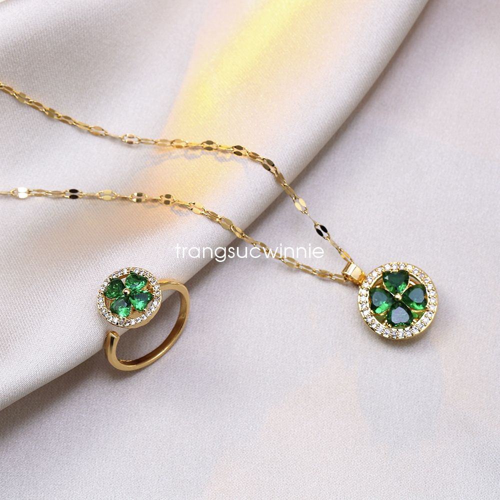 Nhẫn titan Floral xoay