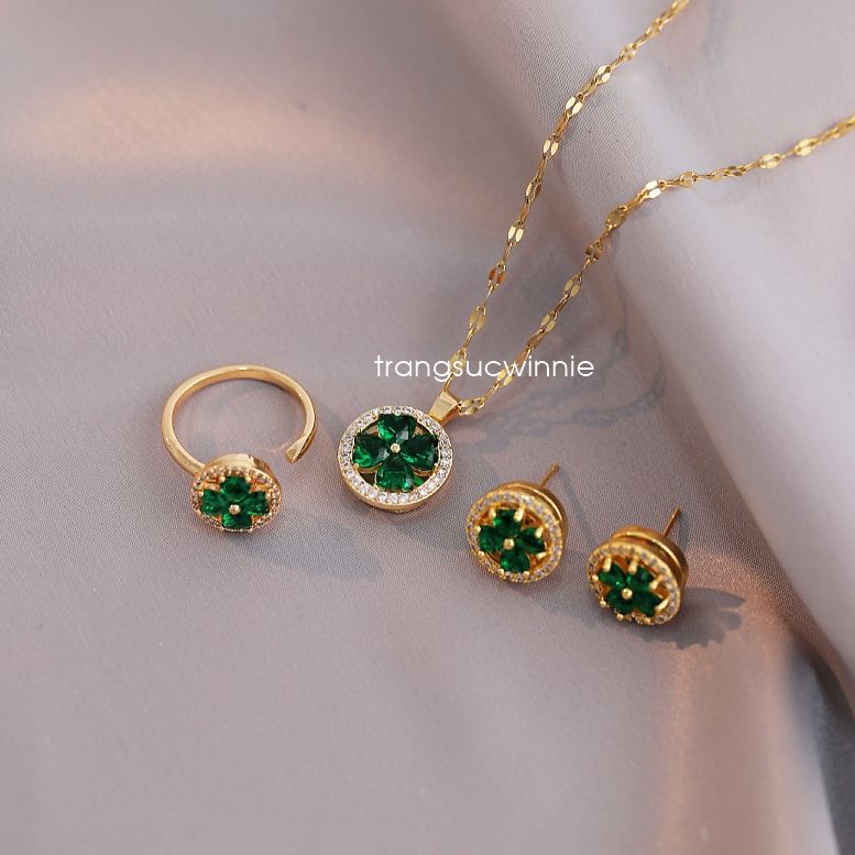 Nhẫn titan Floral xoay