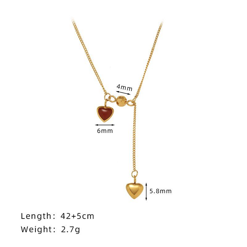 Dây chuyền Titan Twins red heart