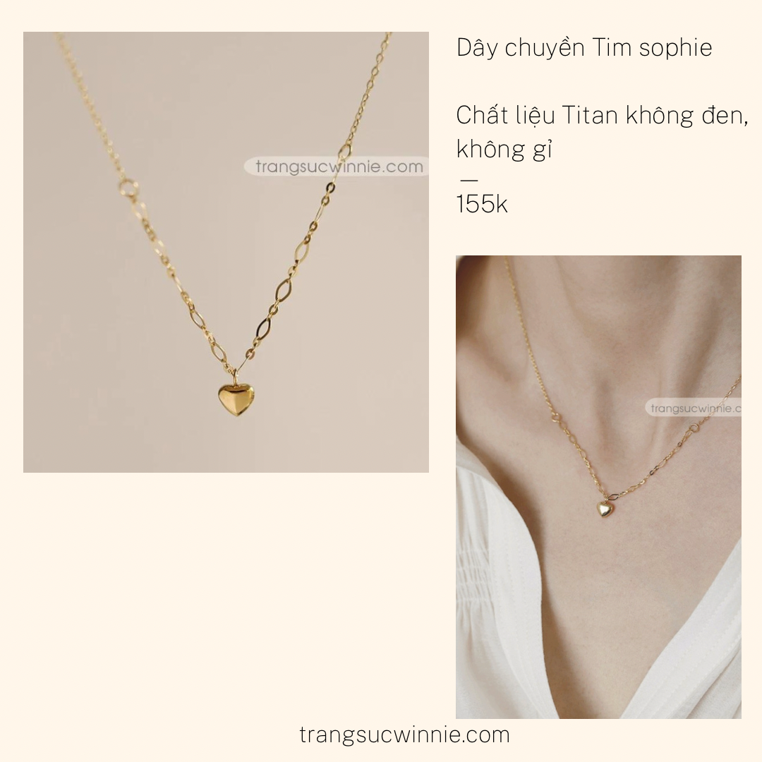 Dây chuyền titan Tim sophie