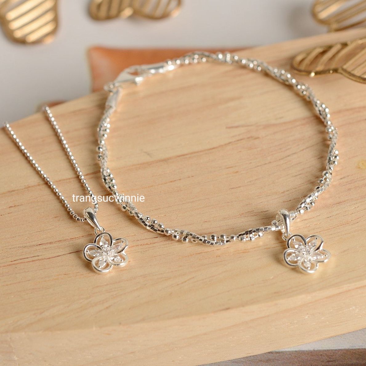 Charm Bạc S925 Hoa viền