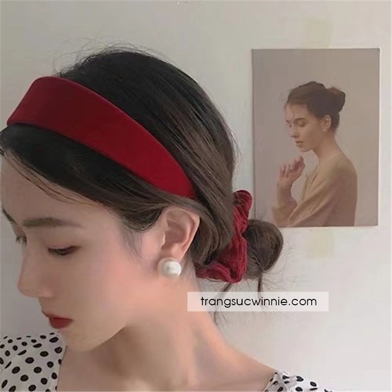 Cài tóc nhung đỏ SET