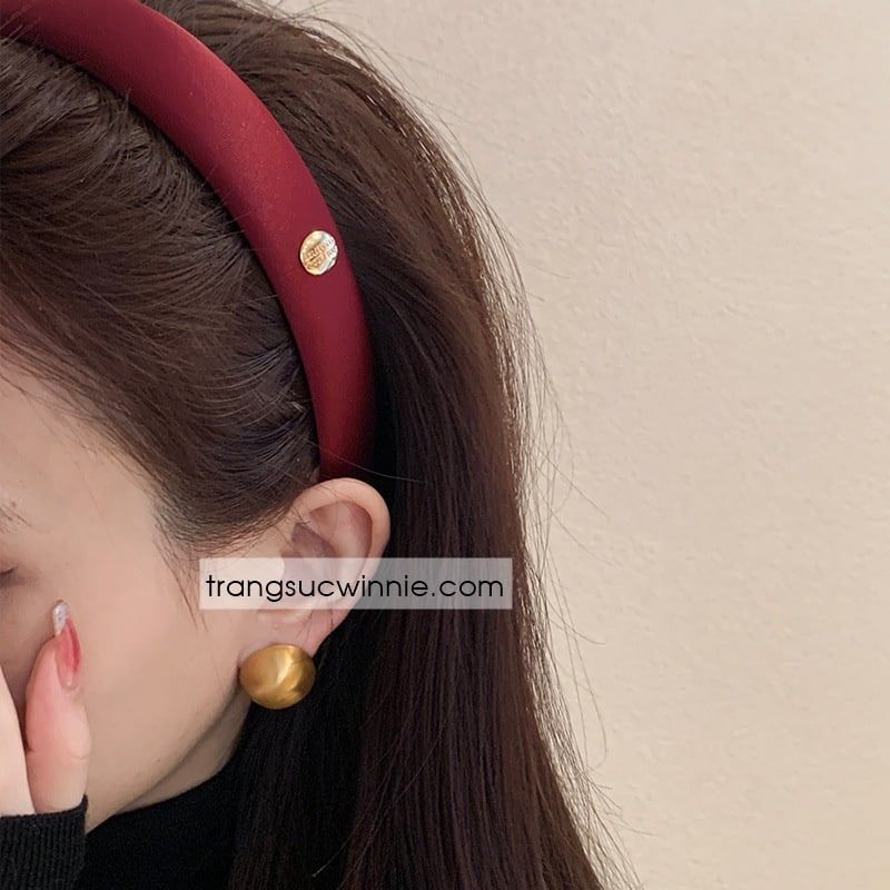 Cài tóc Satin Oval đỏ