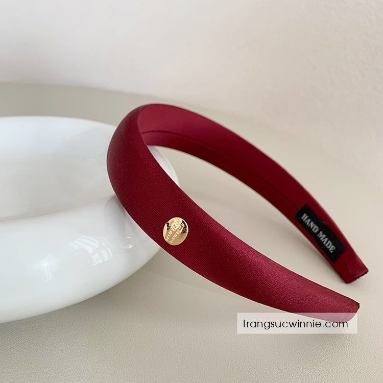 Cài tóc Satin Oval đỏ