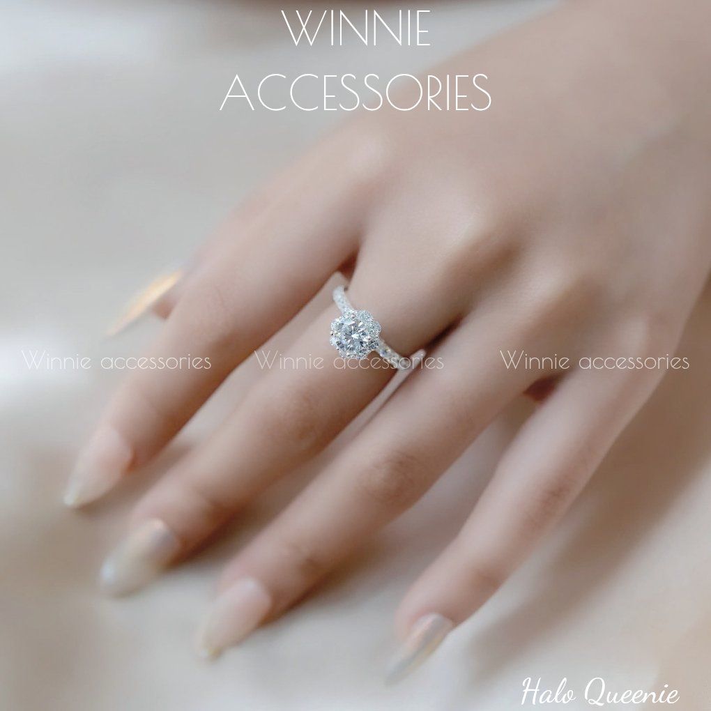 Nhẫn Bạc S925 Halo Queenie