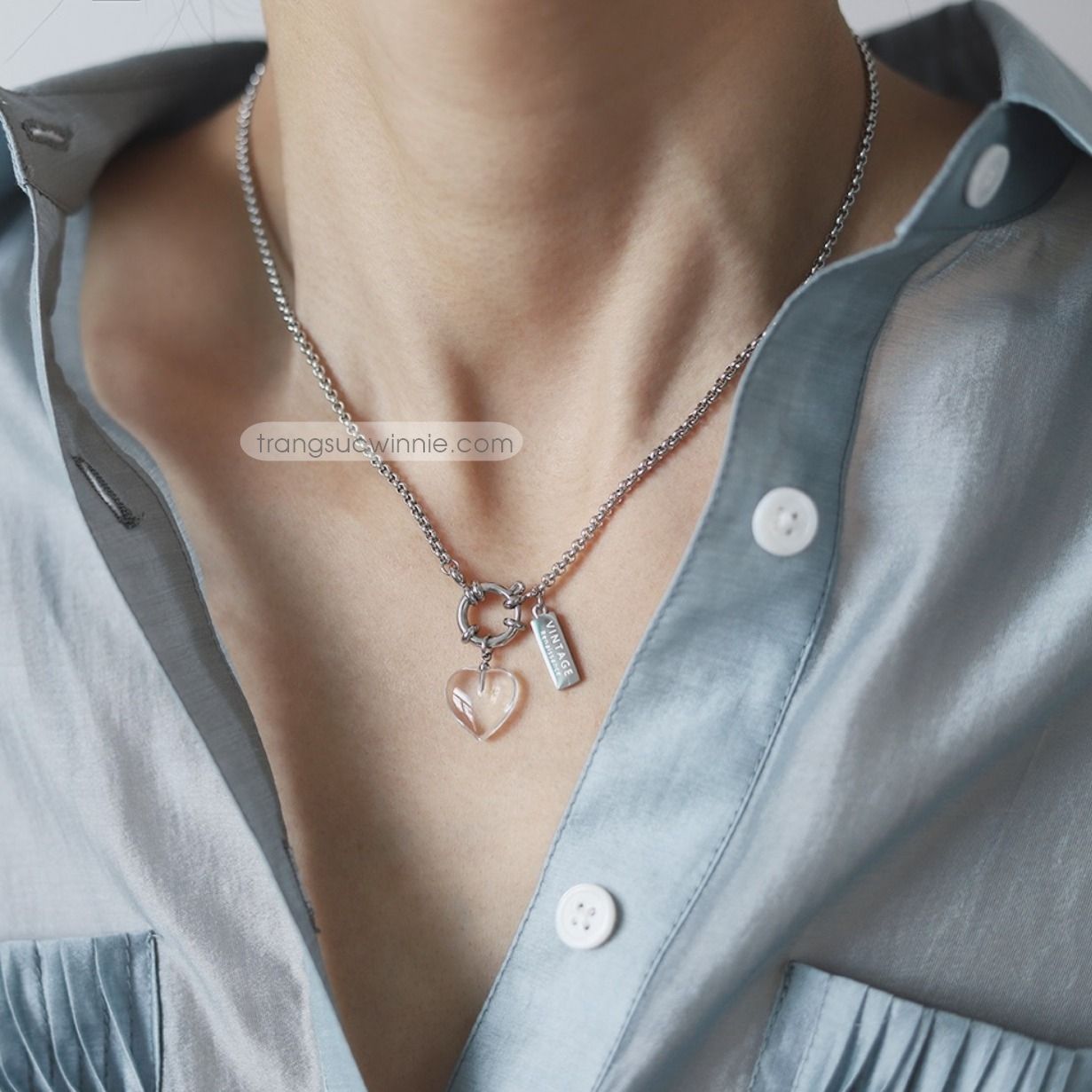 Dây chuyền titan BF heart