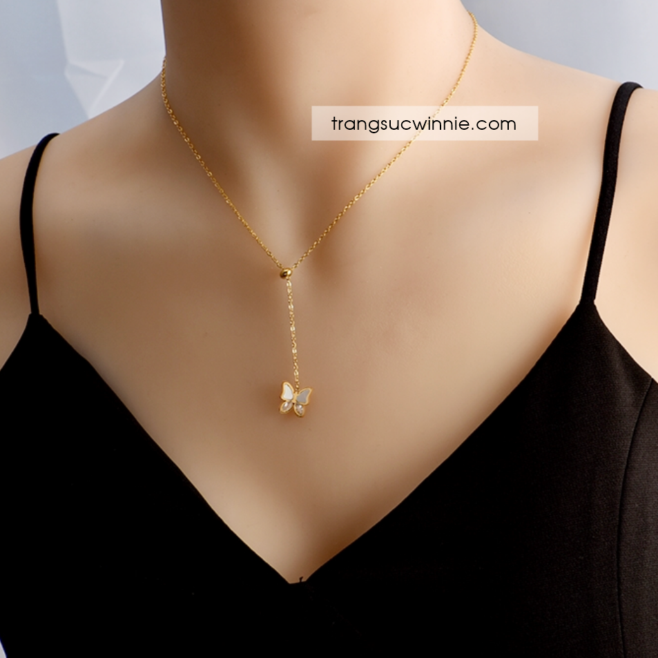 Dây chuyền titan Bướm xà cừ V