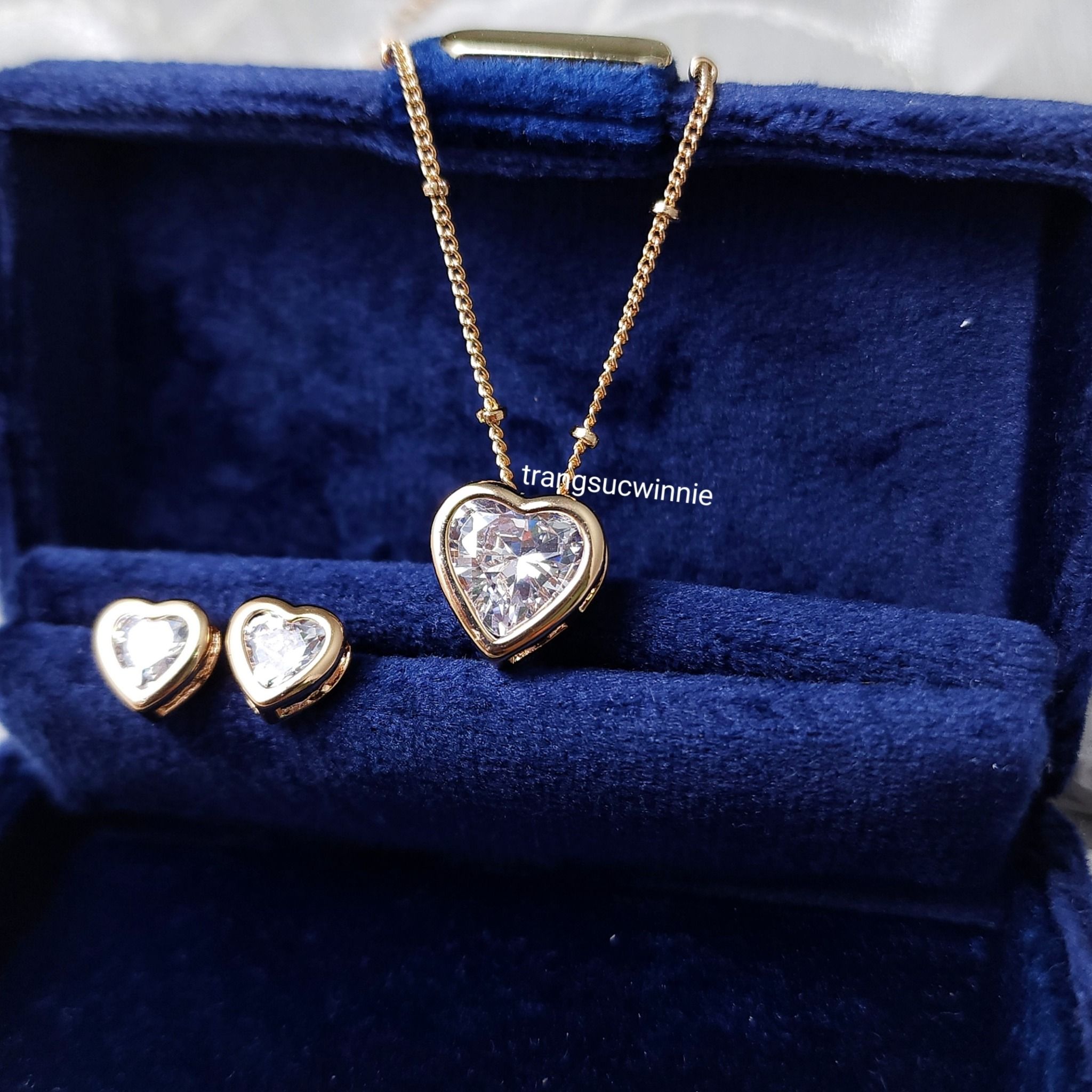 Dây chuyền titan Color heart Trắng