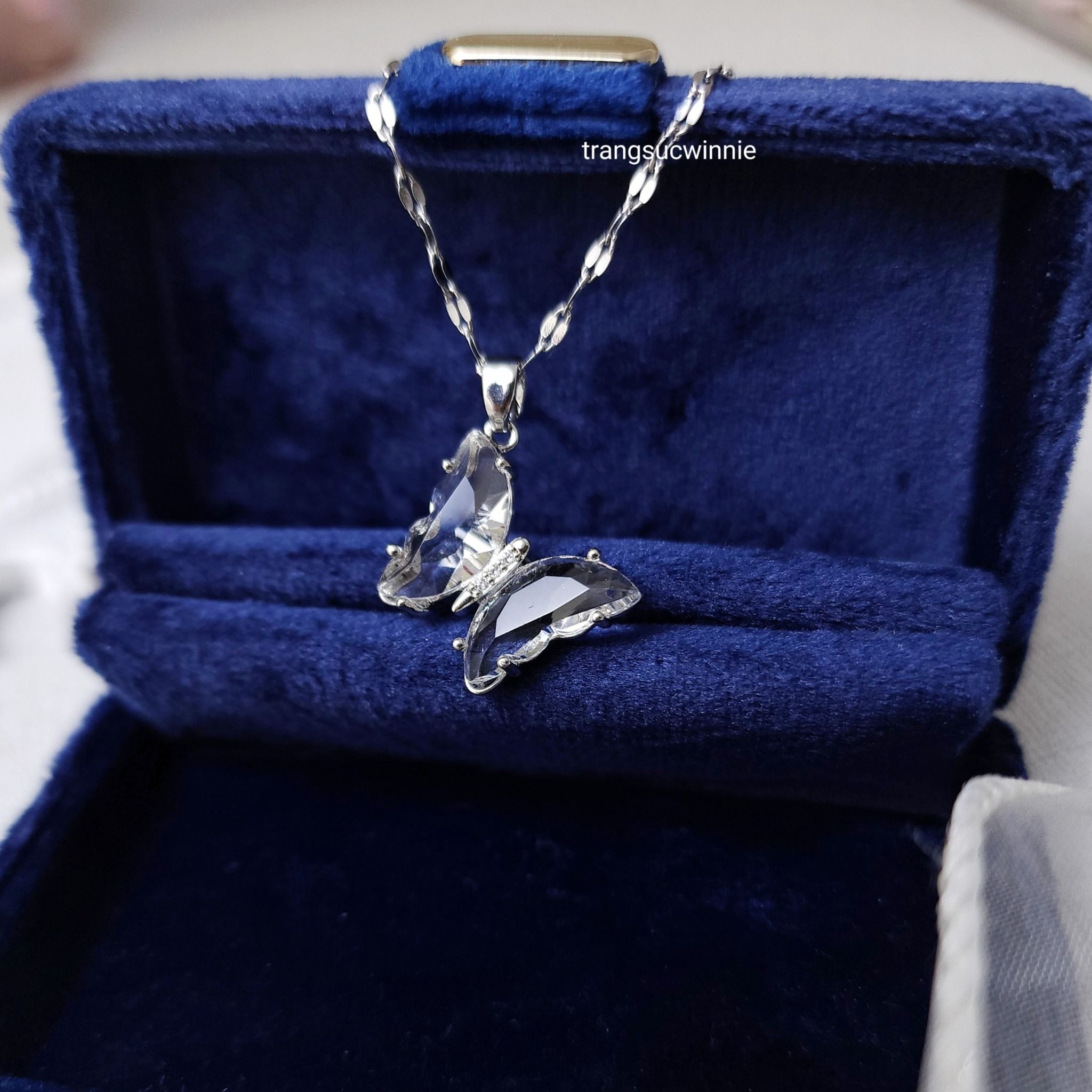 Dây chuyền titan Crystal butterfly