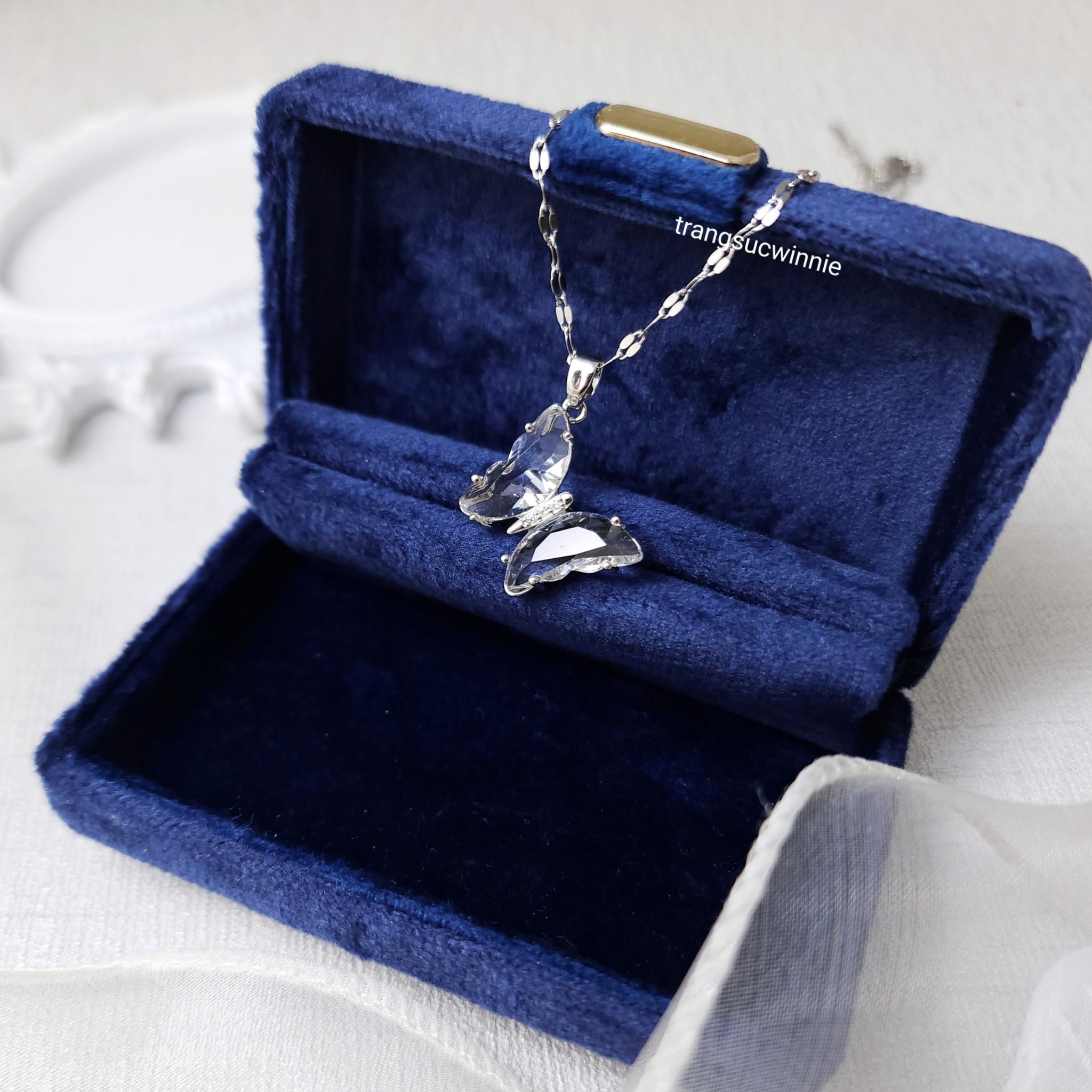 Dây chuyền titan Crystal butterfly
