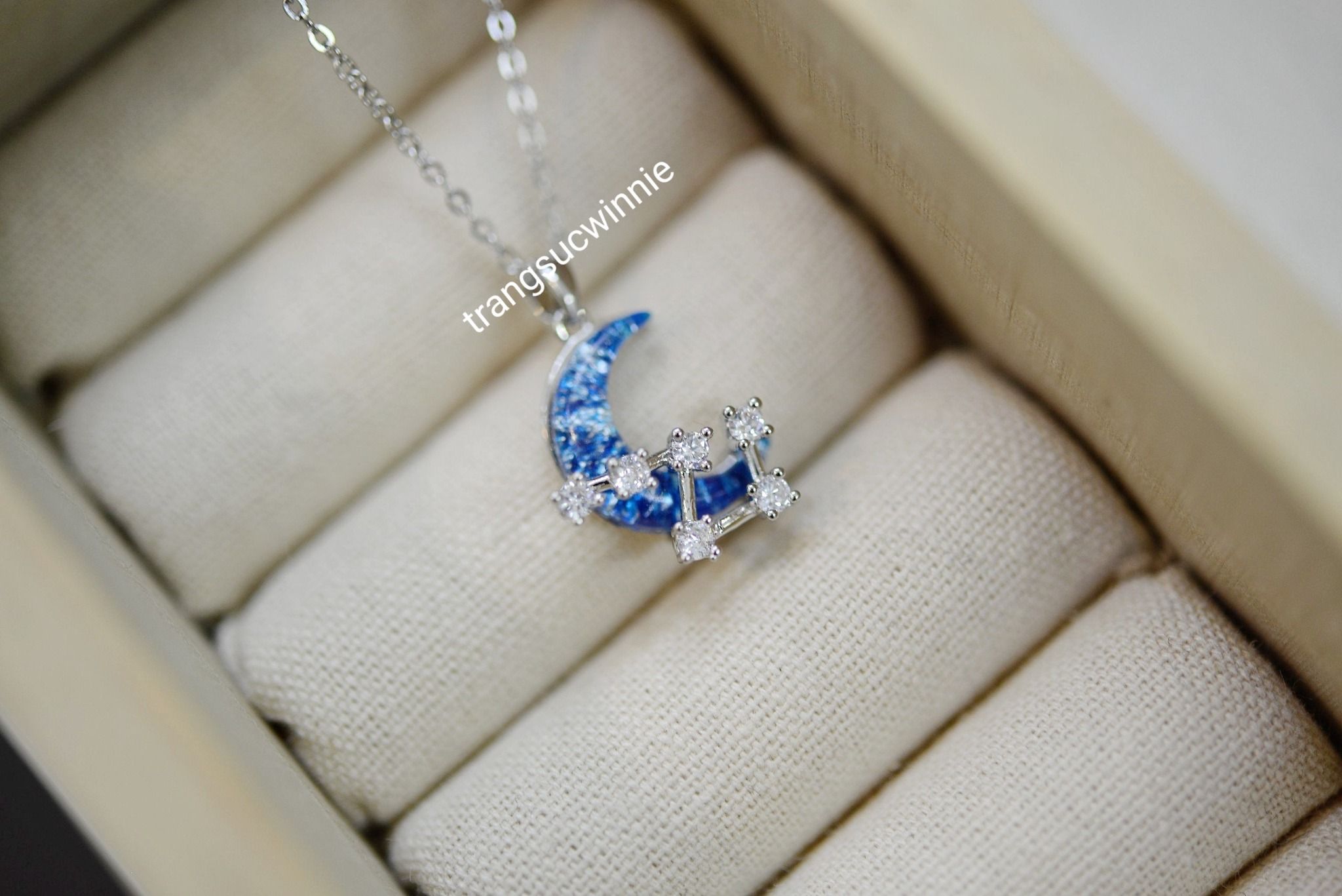 Dây chuyền titan Galaxy Blue moon