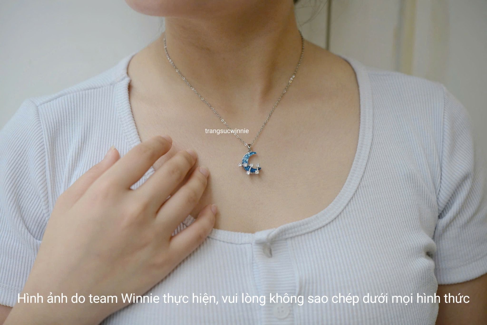 Dây chuyền titan Galaxy Blue moon
