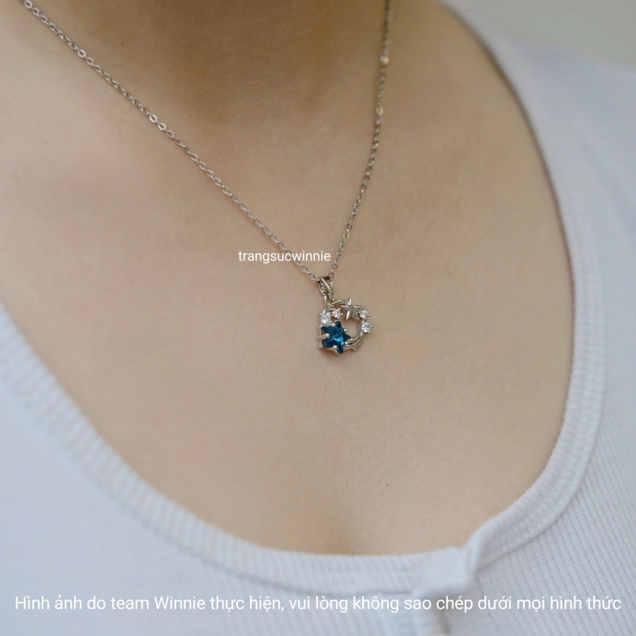 Dây chuyền titan Galaxy star circle