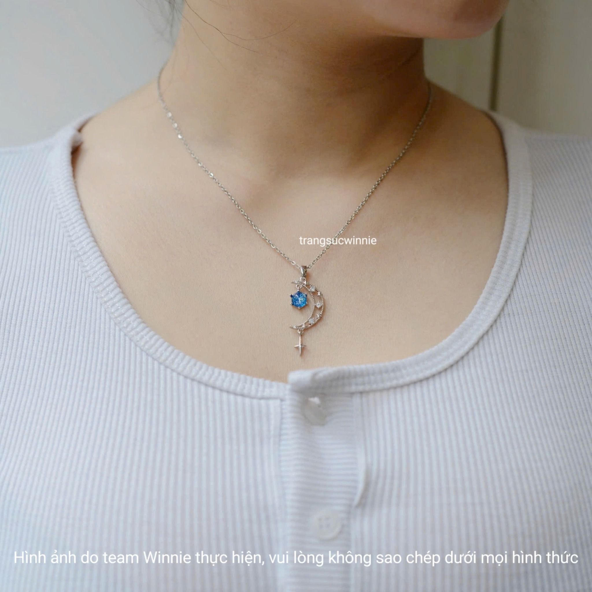 Dây chuyền titan Galaxy silver moon