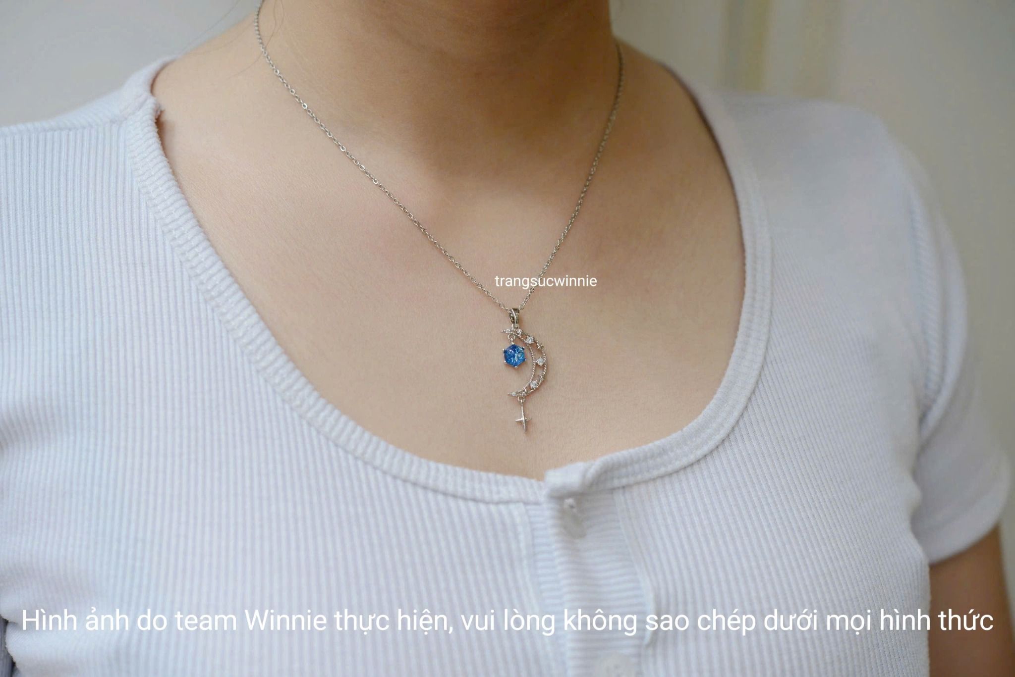 Dây chuyền titan Galaxy silver moon