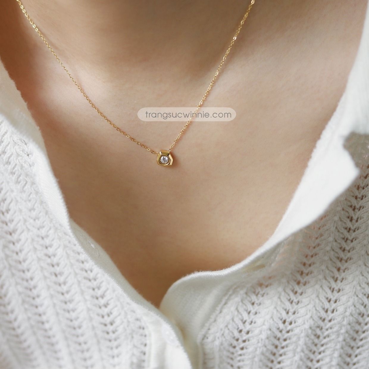 Dây chuyền titan Diamants hexa