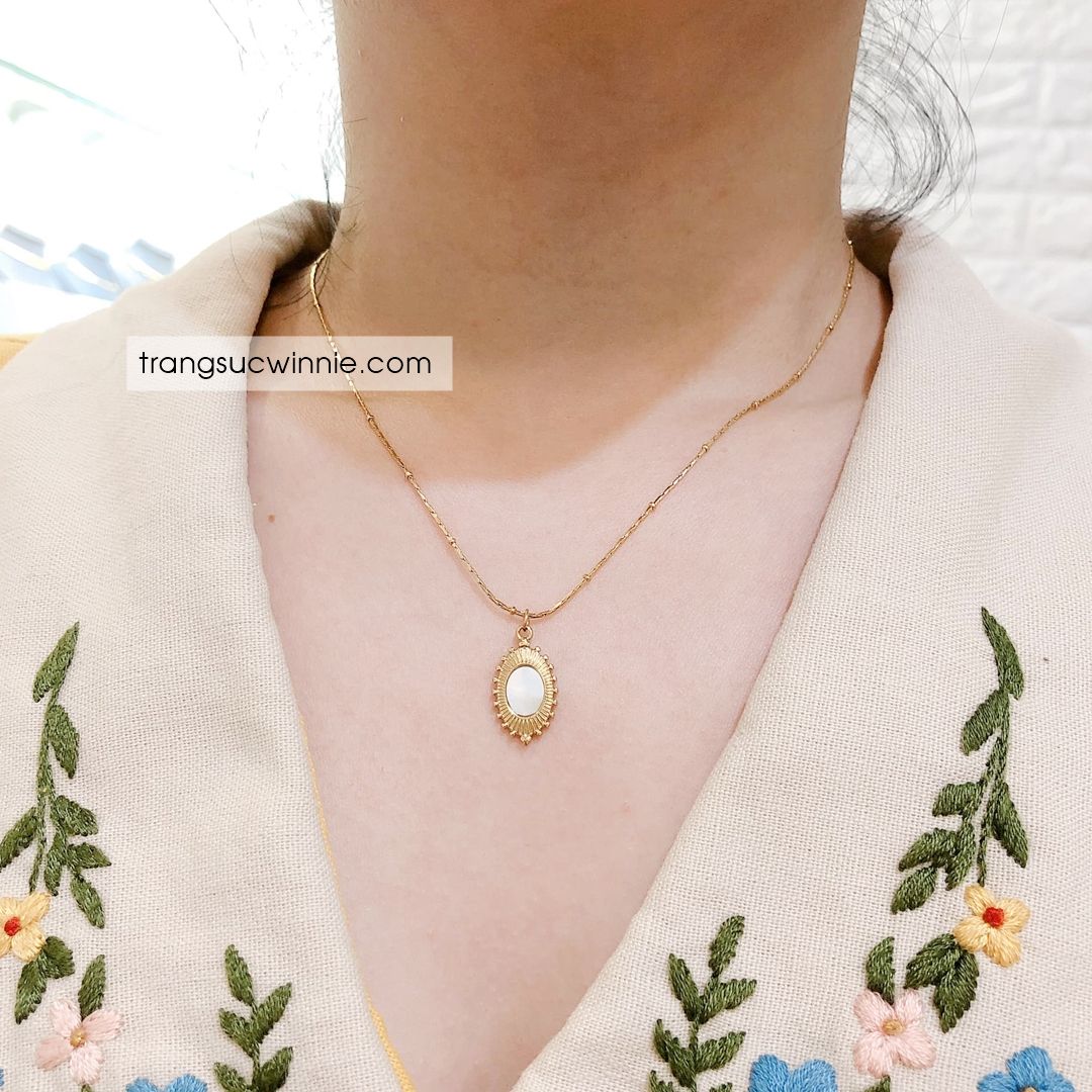 Dây chuyền titan Nacre Mirror