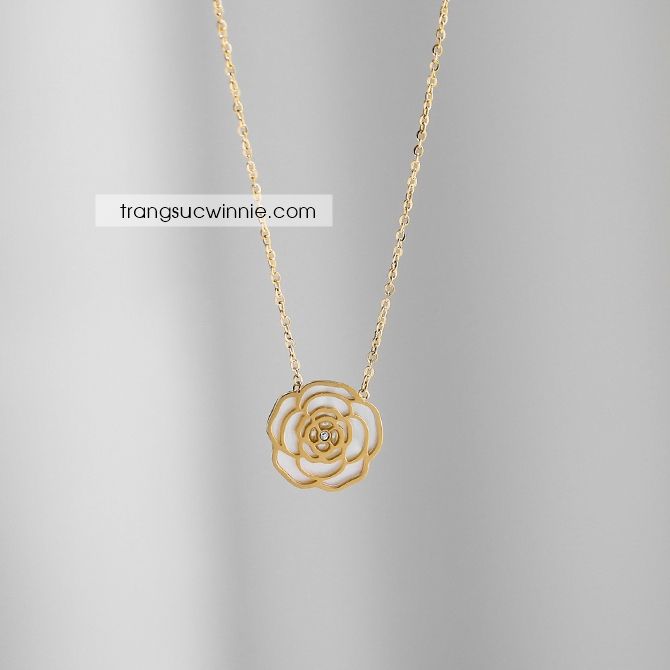 Dây chuyền titan Nacre rose