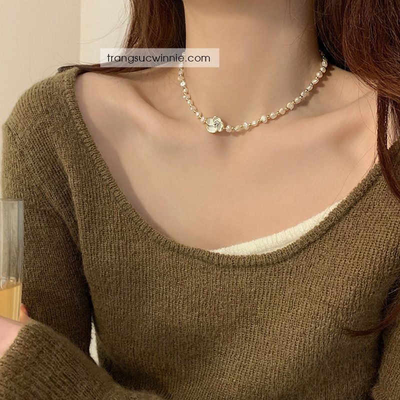 Dây chuyền Ngọc trai hoa trà