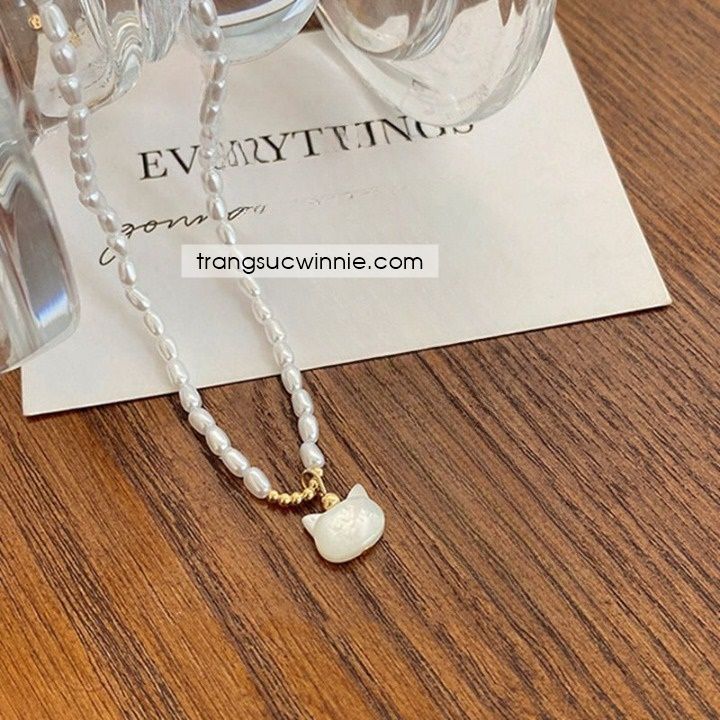 Dây chuyền ngọc trai mèo