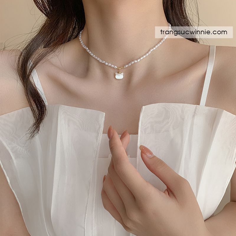 Dây chuyền ngọc trai mèo