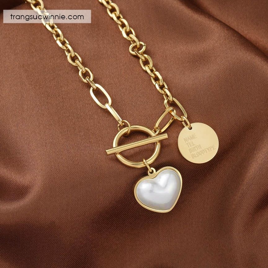 Dây chuyền Pearl heart