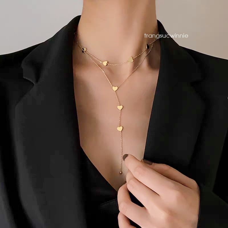 Dây chuyền titan Tim tua rua