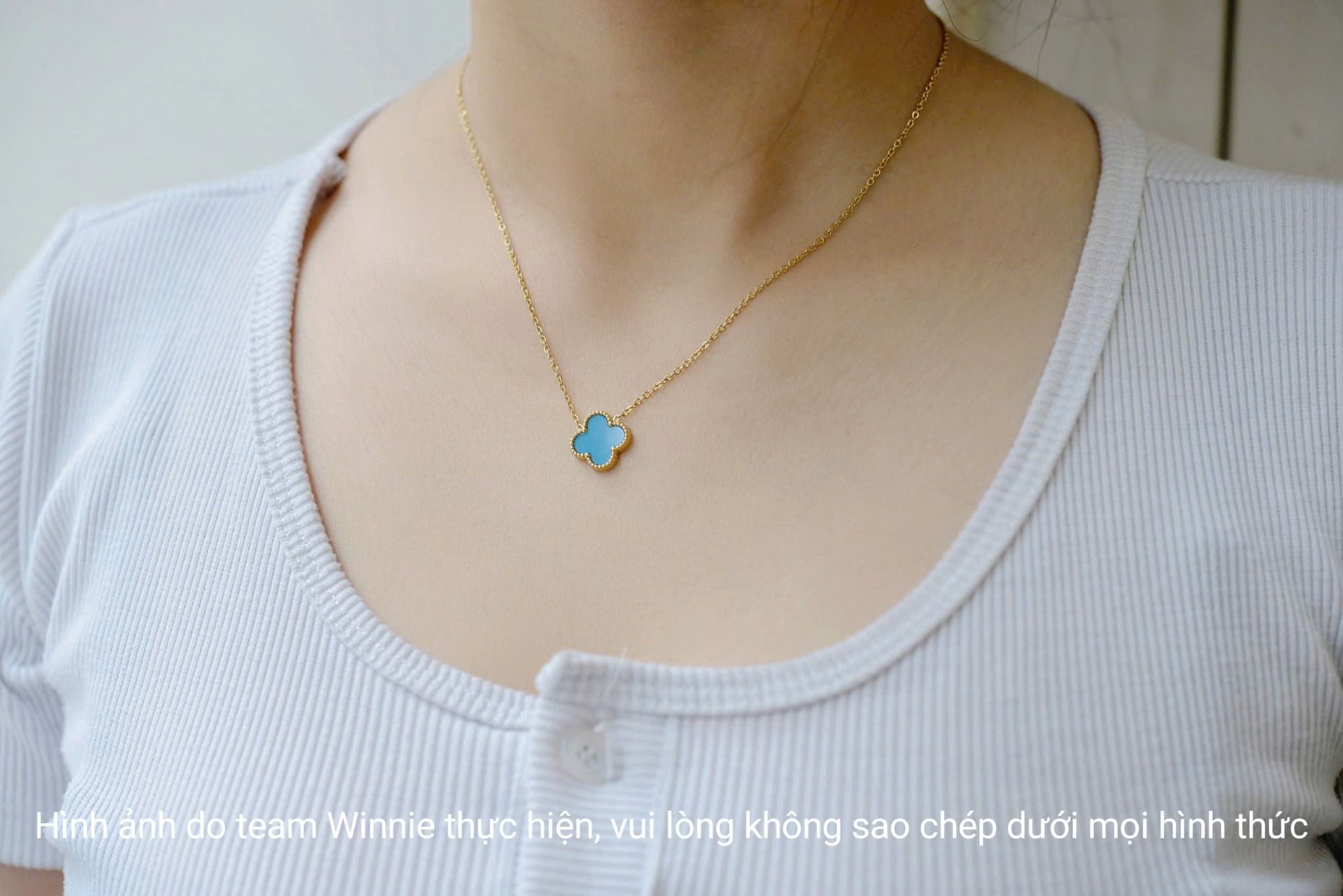 Dây chuyền titan VCA xanh dương