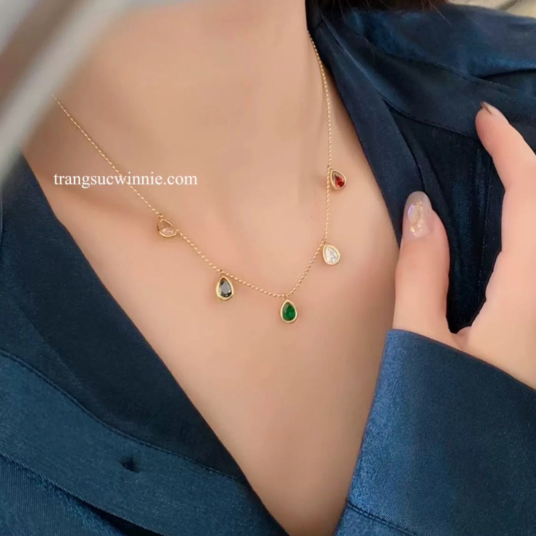 Dây chuyền titan Color drop