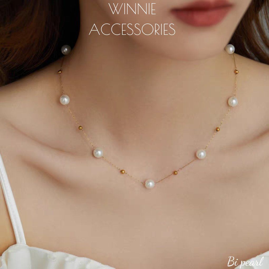 Dây chuyền titan Bi pearl