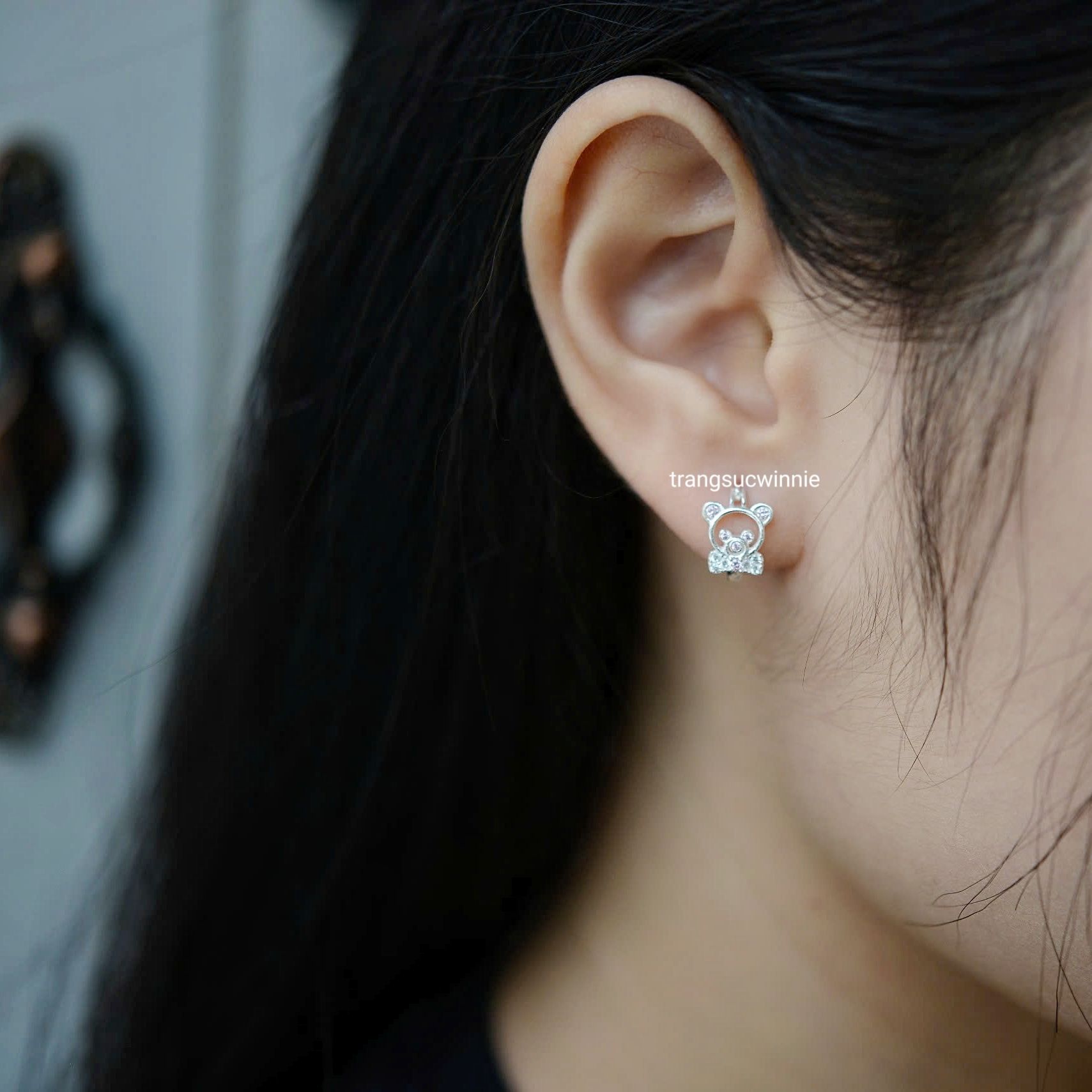 Hoa tai Bạc S925 Khoen Beary