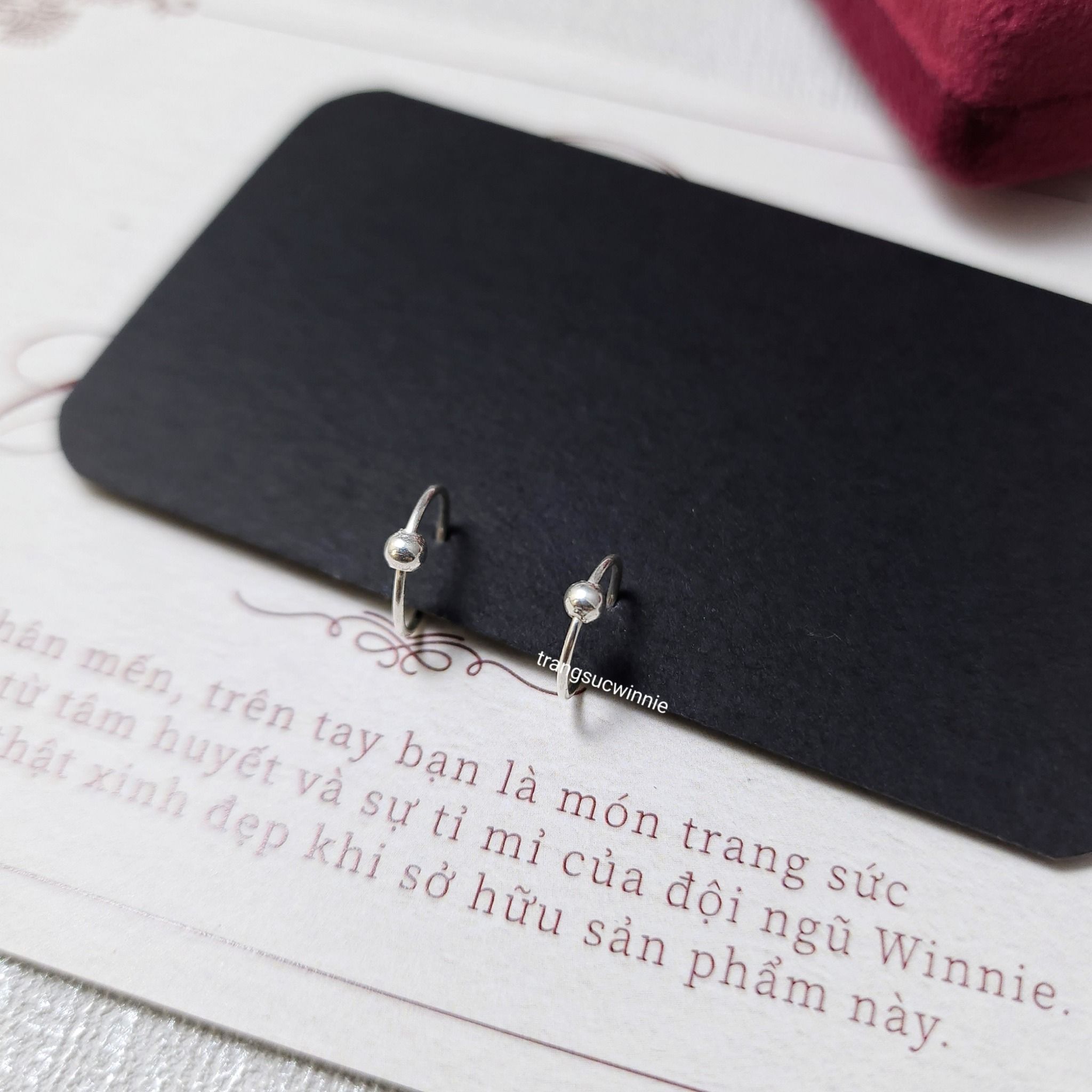Hoa tai Bạc S925 Khoen dot