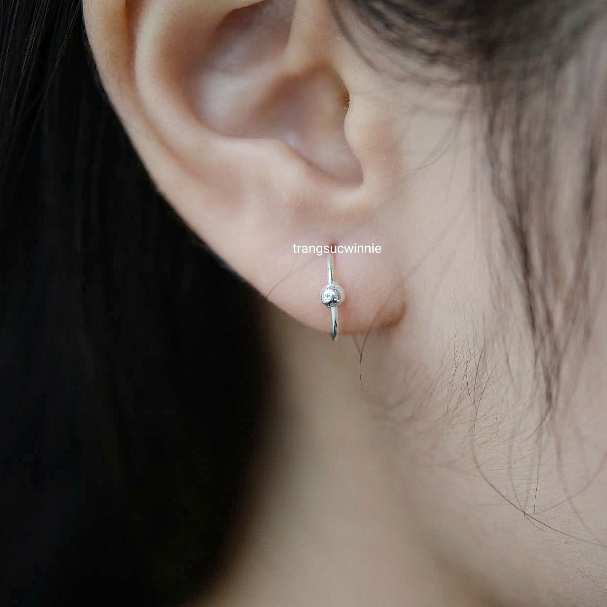 Hoa tai Bạc S925 Khoen dot